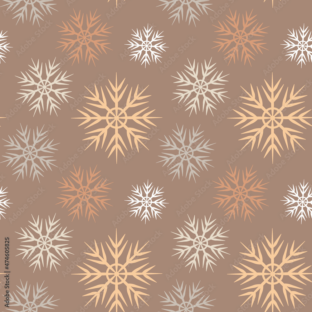 A seamless pattern on a square background is snowflakes. Design element A seamless pattern on a square background is snowflakes. Design element