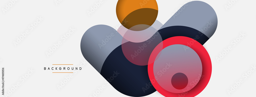Creative geometric wallpaper. Minimal abstract background. Circles composition vector illustration for wallpaper banner background or landing page Creative geometric wallpaper. Minimal abstract background. Circles composition vector illustration for wallpaper banner background or landing page