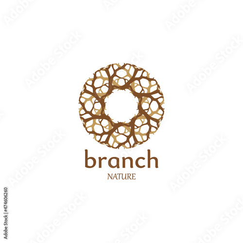 Twisted tree trunk logo design elegant classic understated