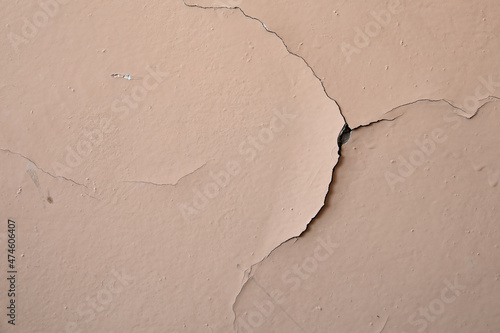 Cracked paint. Historic building, Renovation and repair work