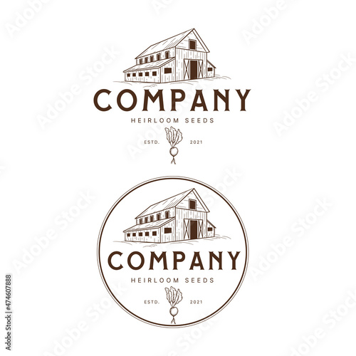 Ranch farm organic logo design Template