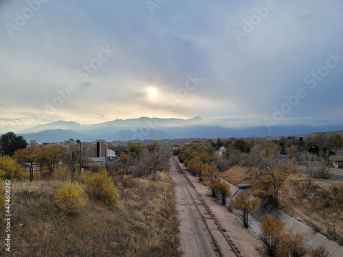 Obraz na plátně sunset in the mountains