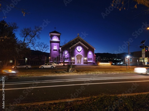 Fototapeta christmas tree at night