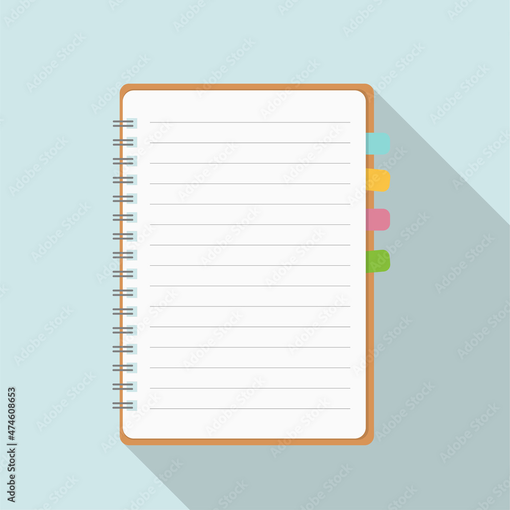 Blank spiral notepad.
Notepad with bookmarks. Template for text for web design or advertising. Blank spiral notepad.
Notepad with bookmarks. Template for text for web design or advertising.