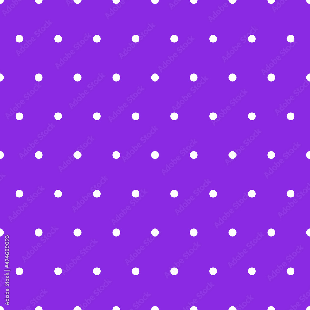 Seamless pattern. Violet background with white dots . Vector illustration.