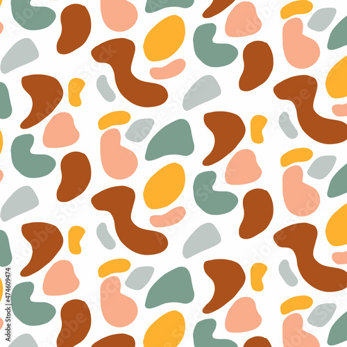  Vector seamless pattern with abstractions in boho style. Cute pattern with spots. decoration in boho style.