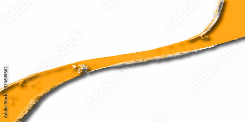 Line stroke of paint isolated. orange paint splash isolated on white background. Splash of thick oily liquid on white background