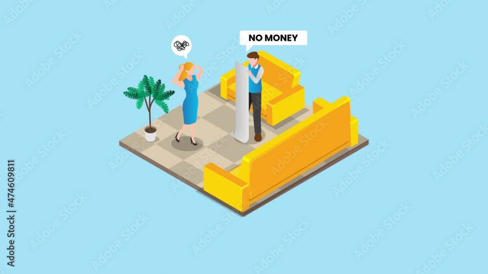 Stressed young couple checking long paper of debt Stressed young couple checking long paper of debt