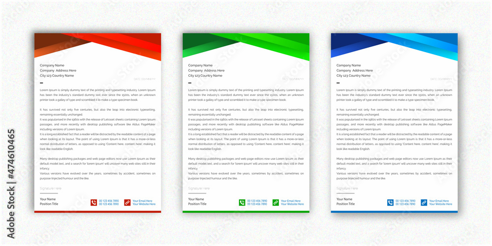 Abstract Letterhead Design Modern Business Letterhead Design Template