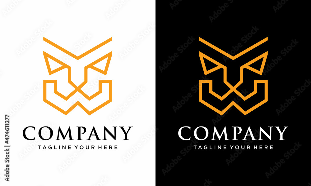 tiger head logo vector icon illustration line outline monoline on a black and white background. tiger head logo vector icon illustration line outline monoline on a black and white background.