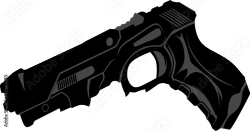 Semi auto pistol silhouette vector image.