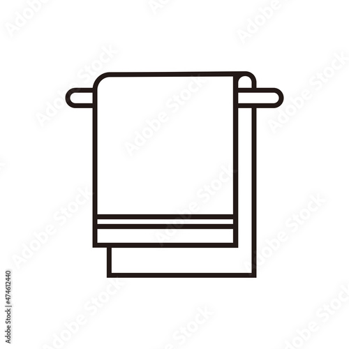 towel with hanger rack line icon