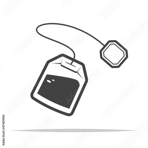Tea bag icon transparent vector isolated