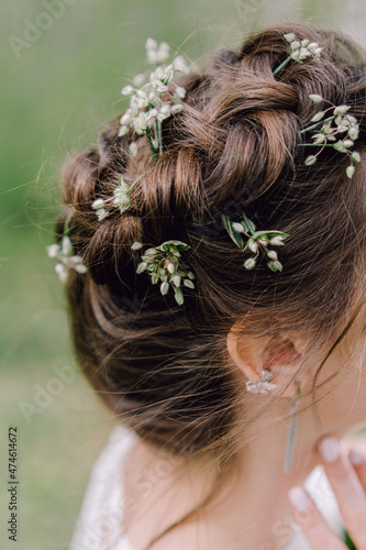 Wedding hairstyle of the bride
