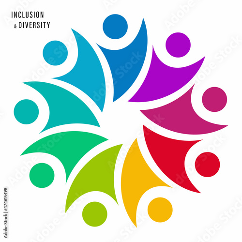 Inclusion and diversity infographic vector set, people vector logo for website