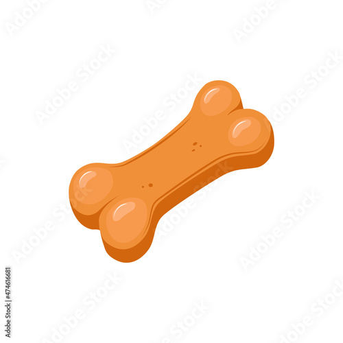 Dog cookie bone on a white isolated background. Dog treat biscuit of different sizes. Icon. Vector cartoon illustration