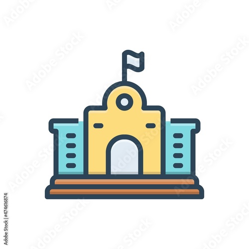 Color illustration icon for municipal
