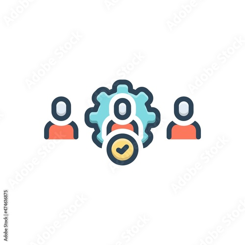 Color illustration icon for employ