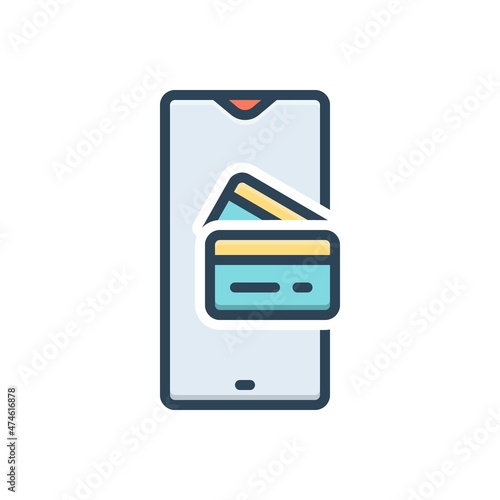 Color illustration icon for purchasing