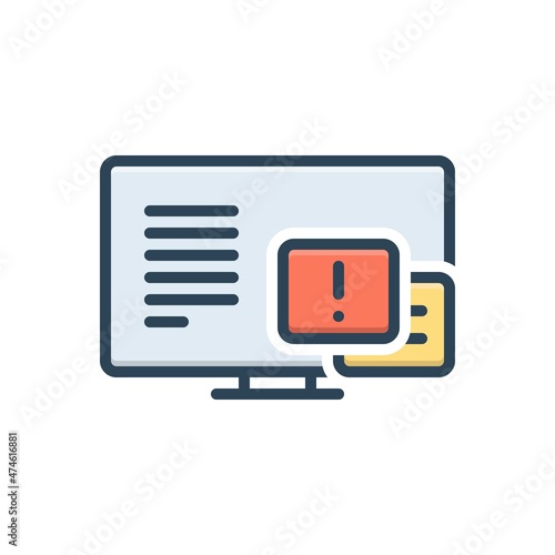 Color illustration icon for adware