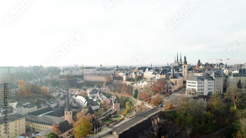 Wallpaper Mural Aerial view of Chemin de la Corniche and city center view from distance, Luxembourg Torontodigital.ca