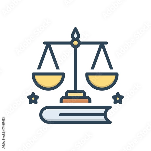 Color illustration icon for legislative