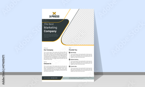 Modern creative commercial flyer template design with two color. Marketing, advertising, business proposal, eps,