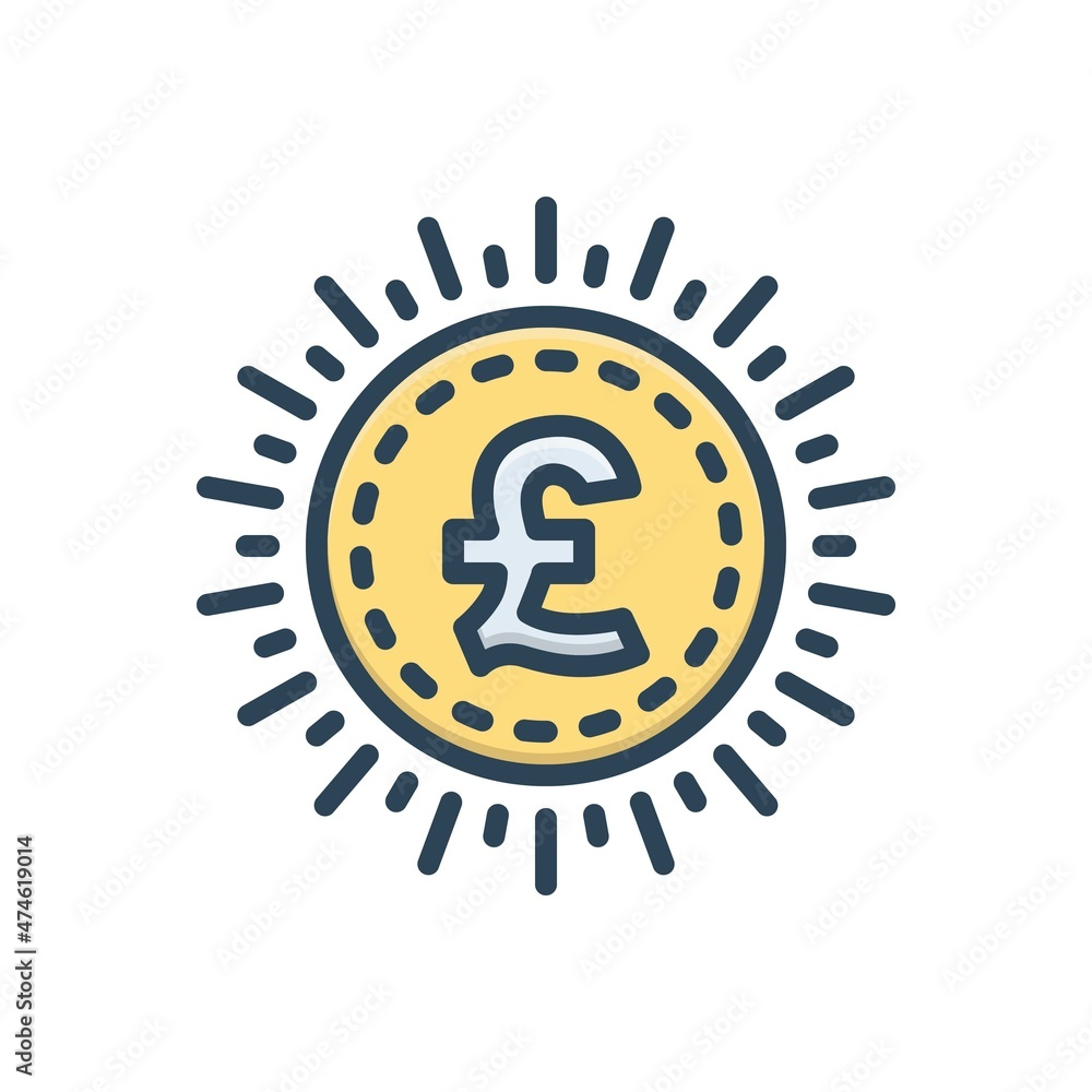 Fototapeta premium Color illustration icon for sterling