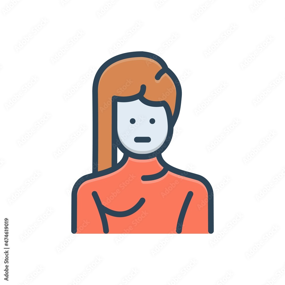 Color illustration icon for transgender person