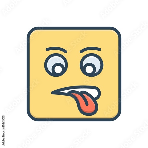 Color illustration icon for taste