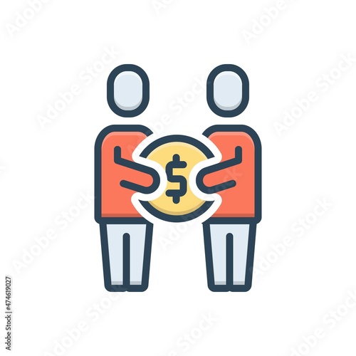 Color illustration icon for corruption