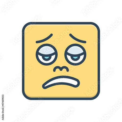 Color illustration icon for disappointed