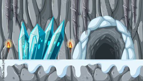 A Game Template Ice Cave Scene