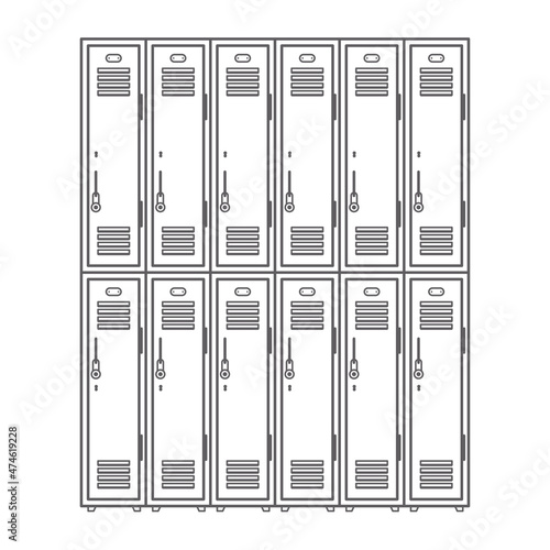 School locker vector icon. Changing room outline sign.