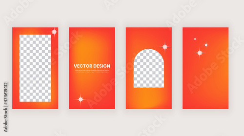 Red and orange blur gradient backgrounds for social media stories banners