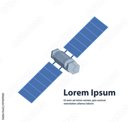 space exploration astronautics technology concept observation satellite flying orbital spaceflight around earth