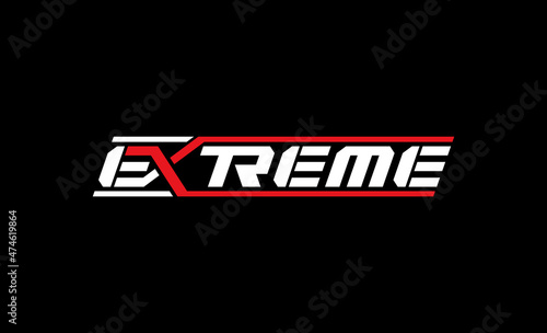 Extreme text, company logo design.