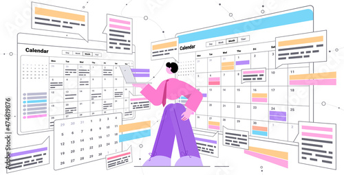 businessman planning day scheduling appointment in online calendar app agenda meeting plan time management