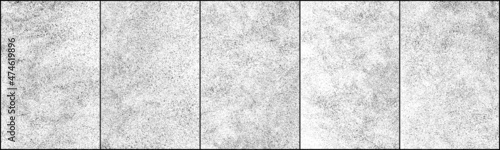 Set of distressed black texture. Dark grainy texture on white background. Dust overlay textured. Grain noise particles. Rusted white effect. Halftone vector illustration, Eps 10.