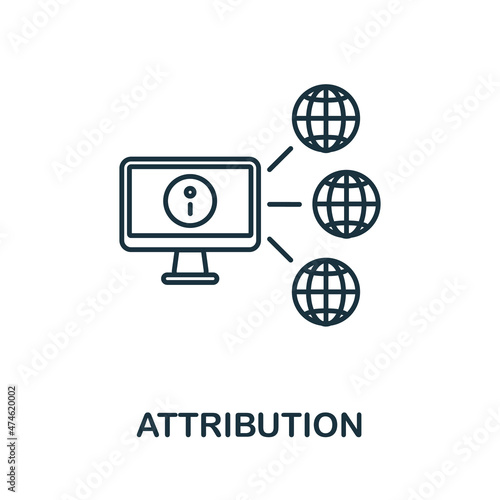 Attribution icon. Line element from affiliate marketing collection. Linear Attribution icon sign for web design, infographics and more.