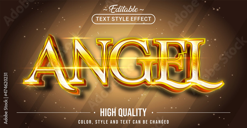 Editable text style effect - Angel text style theme.