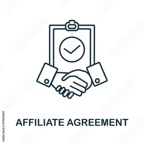Affiliate Agreement icon. Line element from affiliate marketing collection. Linear Affiliate Agreement icon sign for web design, infographics and more.