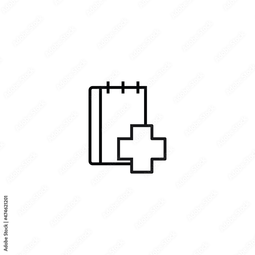 Modern outline signs suitable for internet pages, applications, stores etc. Editable strokes. Line icon of cross next to book as symbol of medicine encyclopedia Modern outline signs suitable for internet pages, applications, stores etc. Editable strokes. Line icon of cross next to book as symbol of medicine encyclopedia