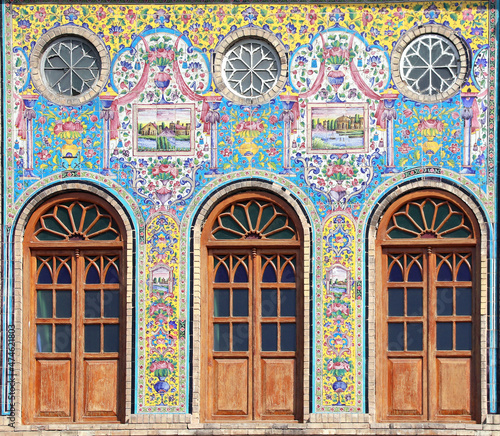 Facade of Golestan Palace (Marble Palace, Palace of Roses), royal Qajar complex inTehran, Iran photo