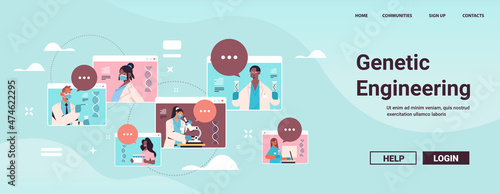 scientists working with DNA in test tubes researchers making experiment in lab DNA testing genetic engineering