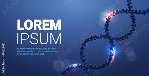 human genetic DNA helical molecule structure clinic medical treatment research and testing concept
