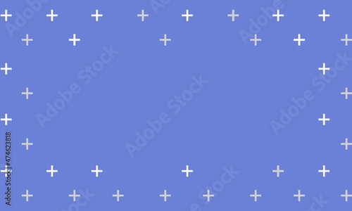 a blue background with a set of plus