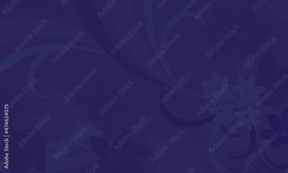 dark blue background with floral pattern