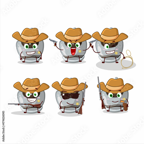 Cool cowboy white sugar candy cartoon character with a cute hat
