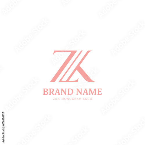 Free Download ZK initial monogram logo icon template - GFXLoad